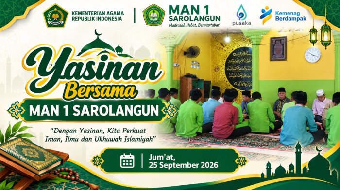 Tingkatkan Spiritual, MAN 1 Sarolangun Adakan Yasinan Rutin Bersama Tingkatkan Spiritual, MAN 1 Sarolangun Adakan Yasinan Rutin Bersama