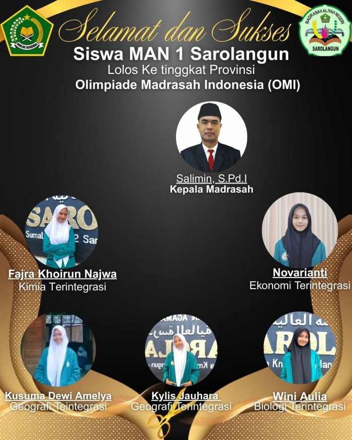 Bangga, 5 Utusan MAN 1 Sarolangun Siap Menuju OMI Tingkat Provinsi