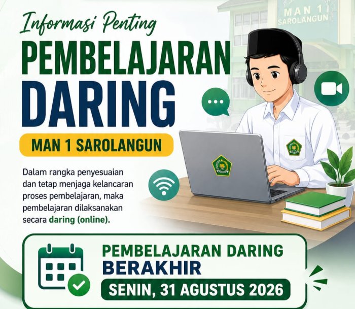 Pembelajaran Daring di MAN 1 Sarolangun Berakhir Hari Ini Pembelajaran Daring di MAN 1 Sarolangun Berakhir Hari Ini