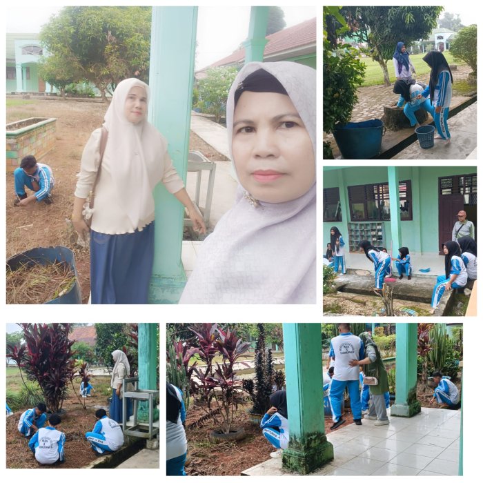 Wali Kelas Dampingi Siswa Gotong Royong di MAN 1 Sarolangun