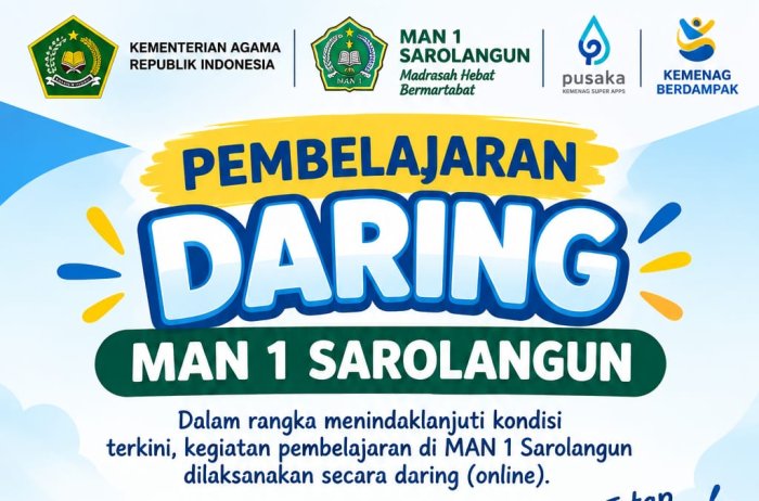 Pelaksanaan Pembelajaran Daring di MAN 1 Sarolangun Pelaksanaan Pembelajaran Daring di MAN 1 Sarolangun