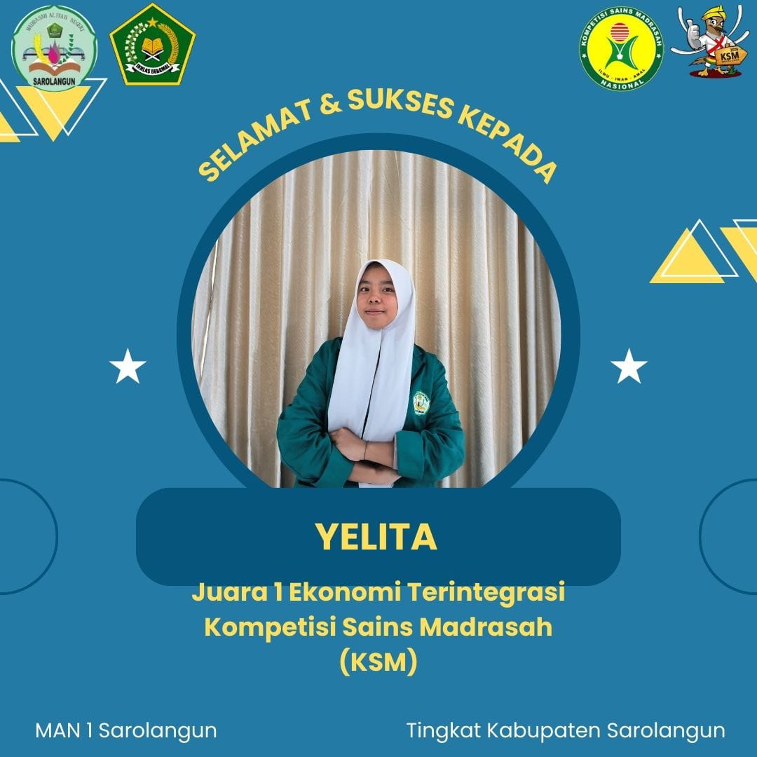 Ikuti Seleksi KSM tingkat kab/kota, 3 Kontingen MAN 1 Sarolangun Berhasil Masuk 3 Besar Ikuti Seleksi KSM tingkat kab/kota, 3 Kontingen MAN 1 Sarolangun Berhasil Masuk 3 Besar