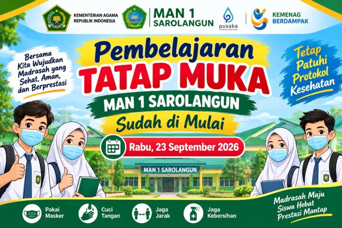MAN 1 Sarolangun Mulai Laksanakan Pembelajaran Tatap Muka
