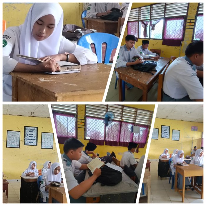 Lantunan Ayat Suci Al-Quran Awali Hari, Siswa kelas XI F1MP MAN 1 Sarolangun Rutin Laksanakan Tadarus Sebelum Belajar