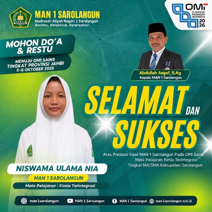 Kepala MAN 1 Sarolangun Apresiasi Delegasi OMI 2026 Kepala MAN 1 Sarolangun Apresiasi Delegasi OMI 2026