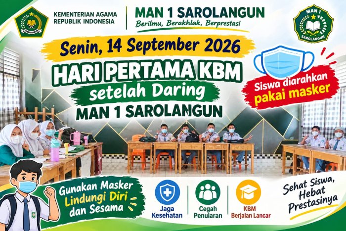 Hari Pertama KBM Tatap Muka di MAN 1 Sarolangun Hari Pertama KBM Tatap Muka di MAN 1 Sarolangun
