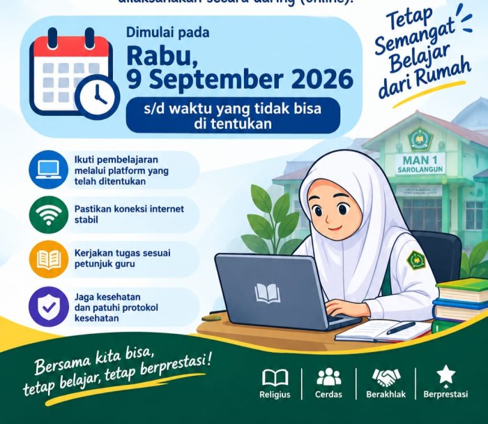 MAN 1 Sarolangun Lanjutkan Pembelajaran Daring