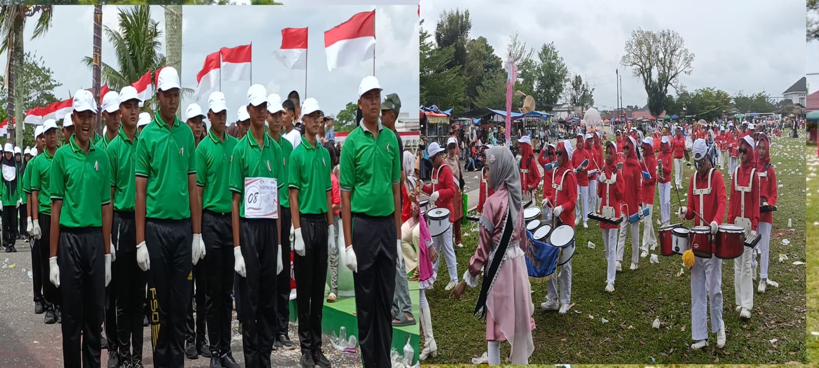 SANGAT MENGHARUKAN SEKALI GERAK JALAN PUTRA JUARA 3 DAN DRAMBEN JUARA HARAPAN II MAN 1 SAROLANGUN PADA KEGIATAN HUT RI KE-80 TAHUN 2025 