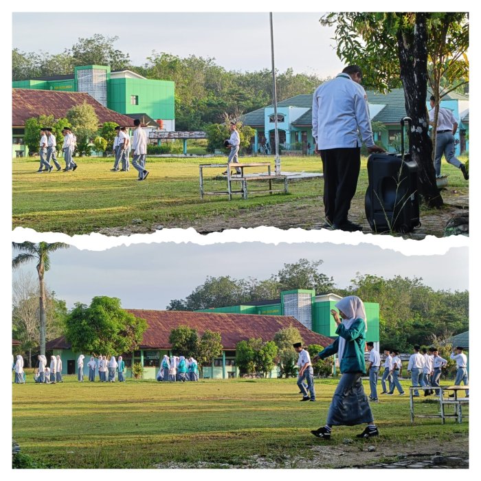 MAN 1 Sarolangun Siapkan Upacara Bendera Senin Pagi